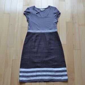 Boden Midi Fit and Flare Dress Striped Gray Size 6